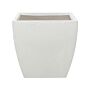 Plant Pot White Fibre Clay Flower Planter Square 53 X 53 X 51 Cm Garden Accessories