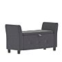 Seville Storage Ottoman, Dark Grey Linen