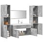 Vidaxl 5 Piece Bathroom Furniture Set Concrete Grey Engineered Wood