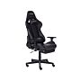 Gaming Chair Black Faux Leather Swivel Adjustable Armrests And Height Footrest Modern