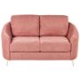 Sofa Pink Fabric Upholstery Gold Legs 2 Seater Loveseat