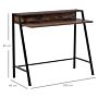 Homcom Writing Desk Computer Table Home Office Pc Laptop Workstation Storage Shelf Color Rustic Brown