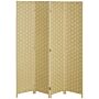 Homcom 4-panel Room Dividers, Wave Fibre Freestanding Folding Privacy Screen Panels, Partition Wall Divider 170 Cm, Brown