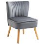 Homcom Modern Accent Chair, Fabric Living Room Chair With Rubber Wood Legs And Thick Padding, Grey