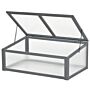 Outsunny Wooden Framed Polycarbonate Cold Frame Greenhouse For Plants Outdoor With Openable & Tilted Top Cover, Pc Board, Brown, 100 X 65 X 40cm