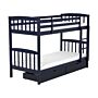 Double Bank Bed With Storage Drawers Blue Pine Wood Eu Single Size 3ft High Sleeper Children Kids Bedroom Beliani