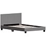 Lisbon Small Double Faux Leather Bed, Grey