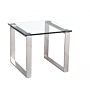 Carter Glass Lamp Table With Stainless Steel Legs