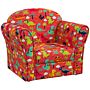 Aiyaplay Kids Armchair With Dinosaur Design, Wooden Frame, Red