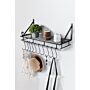 Triangle Stable Metal Shelf Saucepan Pan Pot Rack Wall Mounted Storage Rack With 10 Hooks 60cm