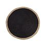 Area Rug Black Jute 120 Cm Round Handwoven Braided