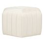 Pouffe Cream Velvet 53 X 48 X 29 Cm Upholstered Hexagonal Footstool Ottman Glamour Style Living Room Beliani