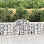 Vidaxl Arched Gabion Baskets 6 Pcs 200x30x80/100 Cm Galvanised Iron