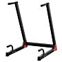 Homcom Dip Stand Station, Heavy Duty Upper Body Workout Equipment, Angled Grips, Tricep Dips, Pull-ups, Push-ups For Home, Gym, Black