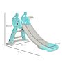 Homcom 2 In 1 Kids Slide With Basketball Hoop Toddler Freestanding Slider Playset Exercise Toy 18 Months -4 Years Old Deer Shaped Blue