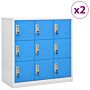 Vidaxl Locker Cabinets 2 Pcs Light Grey And Blue 90x45x92.5 Cm Steel