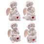 Cute Seated Love Cherub With Red Heart Gem