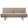 Sofa Bed Beige Fabric Upholstery 4 Seater Click Clack Mechanism Adjustable Armrests Beliani