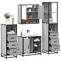 Vidaxl 4 Piece Bathroom Furniture Set Grey Sonoma Engineered Wood