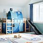 Vidaxl Kids' Loft Bed With Tunnel Blue 80x200 Cm Solid Wood Pine