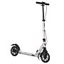 Homcom Adult Teens Kick Scooter Foldable Height Adjustable Aluminum Ride On Toy For 14+ With Rear Wheel & Hand Brake, Shock Mitigation System - Silver