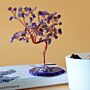 Lrg Gemstone Tree - Amethyst On Natural Agate Base (100 Stones)