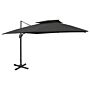 Vidaxl Cantilever Umbrella With Double Top 300x300 Cm Black