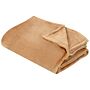 Blanket Sand Beige Polyester 150 X 200 Cm Soft Pile Bed Throw Cover