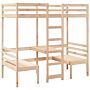 Vidaxl Loft Bed Frame With Desk And Chairs 90x190cm Solid Wood Pine