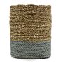 Seagrass & Abu-abu Raffia Set - 2 Vase & 2 Bins