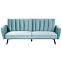 Sofa Bed Light Blue Sleeper Convertible Velvet Upholstery Elegant