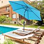 Outsunny 2.7m Patio Tilt Umbrella Sun Parasol Outdoor Garden Sun Shade Aluminium Frame With Crank（blue）