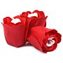 Set Of 3 Soap Flower Heart Box - Red Roses