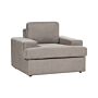 Armchair Taupe Fabric Upholstered Cushioned Thickly Padded Backrest Classic Living Room Couch