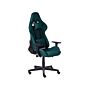 Gaming Chair Green Fabric Swivel Adjustable Armrests And Height Footrest