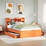 Vidaxl Bookcase Bed Without Mattress Wax Brown 140x200 Cm Solid Wood Pine