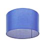 Pendant Lamp Blue Fabric Drum Shade Ceiling 1-light