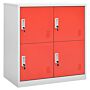 Vidaxl Locker Cabinets 2 Pcs Light Grey And Red 90x45x92.5 Cm Steel