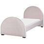 Bed Pink Velvet Upholstered Frame Headrest 3ft Eu Single Size Bedroom Kids Room