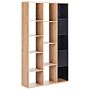 5-tier Bookcase Particle Board Black With Light Wood 99 X 26 X 175 Cm Shelving Unit Storage Display Unit Cabinet