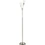 Homcom 3-light Standard Lamps, Modern Standing Lamp For Bedroom With Steel Base, (bulb Not Included), Silver