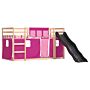 Vidaxl Bunk Bed With Slide And Curtains Pink 80x200 Cm