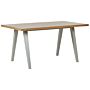 Dining Table Light Wood And Grey Rubberwood 150 X 90 Cm Legs Mdf Top In Oak Veneer