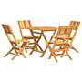 Vidaxl 5 Piece Garden Dining Set Solid Wood Teak