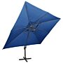 Vidaxl Cantilever Umbrella With Double Top Azure Blue 400x300 Cm