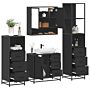 Vidaxl 4 Piece Bathroom Furniture Set Black Engineered Wood