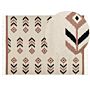 Kilim Area Rug Beige And Black Cotton 140 X 200 Cm Low Pile Pattern Rectangular Reversible