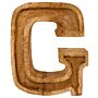 Hand Carved Wooden Embossed Letter G