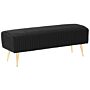 Bench Black Velvet Upholstered Gold Metal Legs 118 X 40 Cm