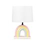 Table Lamp Multicolour Ceramic Polyester Cotton Drum Shaped Shade Half-round Rainbow Base